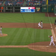 Illustration for article titled First Baseman Josh Bell Gets Distracted By Flying Bat, Fails To Realize Ball Is Being Thrown Directly To First Base